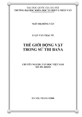 Luận văn thạc sĩ văn học việt nam thế giới động vật trong sử thi bana