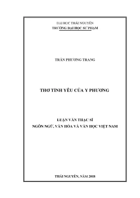Luận văn thạc sĩ hay thơ tình yêu của y phương