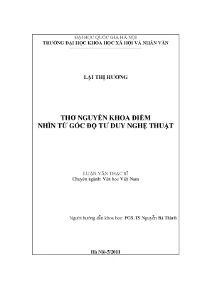 Luận văn thạc sĩ văn học thơ nguyễn khoa điềm nhìn từ góc độ tư duy nghệ thuật
