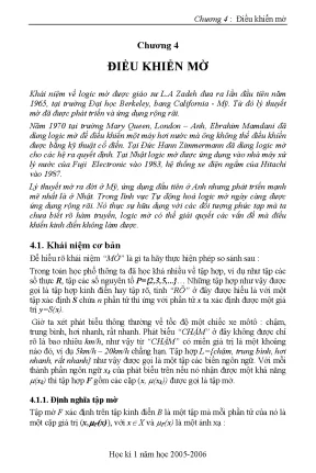 Chương 4 điều khiển mờ