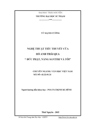 Luận văn thạc sĩ hay nghệ thuật tiểu thuyết của hồ anh thái qua đức phật nàng savitri và tôi