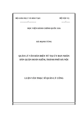 Luận văn thạc sỹ quản lý văn bản điện tử tại ủy ban nhân dân quận hoàn kiếm thành phố hà nội 2