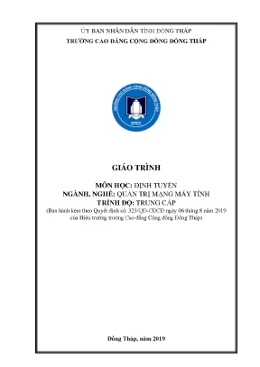 Giáo trình định tuyến ngành quản trị mạng máy tính trung cấp