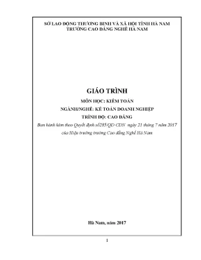 Giáo trình môn học kiểm toán ngànhnghề kế toán doanh nghiệp