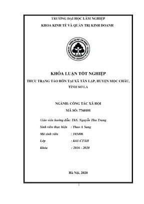 Khóa luận tốt nghiệp thực trạng tảo hôn tại xã tân lập huyện mộc châu tỉnh sơn la
