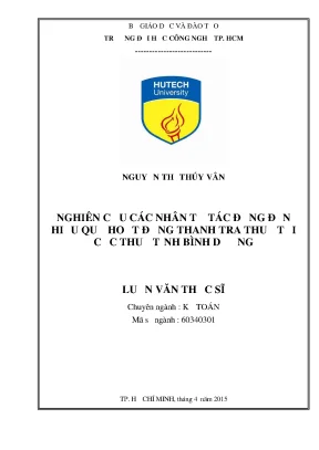 Luận văn thạc sĩ kế toán nghiên cứu các nhân tố tác động đến hiệu quả hoạt động thanh tra thuế tại cục thuế tỉnh bình dương