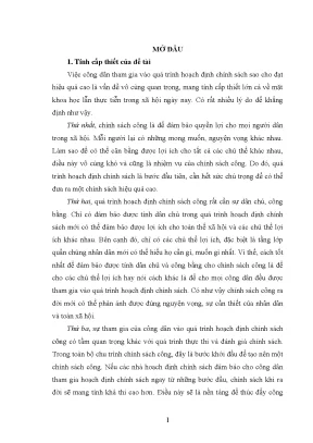 Luận án sự tham gia của công dân vào quá trình hoạch định chính sách công từ thực tiễn ở trung quốc hiện nay