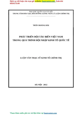 Phát triển đội tàu biển việt nam trong quá trình hội nhập kinh tế quốc tế luận văn thạc sỹ kinh tế chính trị