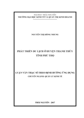 Luận văn thạc sĩ hay phát triển du lịch ở huyện thanh thủy tỉnh phú thọ