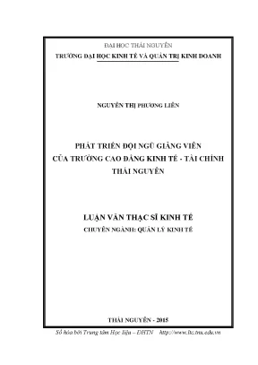 Luận văn thạc sĩ hay phát triển đội ngũ giảng viên của trường cao đẳng kinh tế tài chính thái nguyên