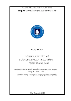 Giáo trình kinh tế vi mô nghề quản trị bán hàng cao đẳng