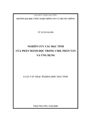 Luận văn thạc sĩ hay nghiên cứu các đặc tính của phân mảnh dọc trong cơ sở dữ liệu phân tán và ứng dụng