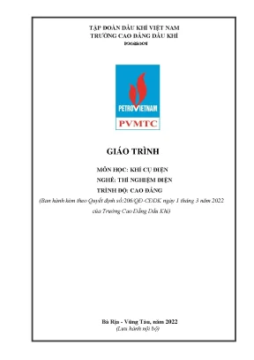Giáo trình khí cụ điện nghề thí nghiệm điện cao đẳng trường cao đẳng dầu khí