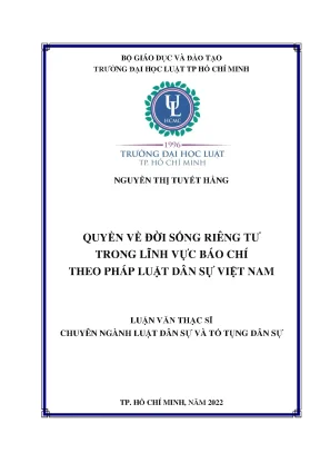 Quyền về đời sống riêng tư trong lĩnh vực báo chí theo pháp luật dân sự việt nam