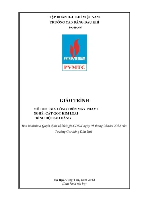 Giáo trình gia công trên máy phay 1 nghề cắt gọt kim loại cao đẳng trường cao đẳng dầu khí
