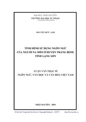 Luận văn thạc sĩ hay tình hình sử dụng ngôn ngữ của người na mẻo ở huyện tràng định tỉnh lạng sơn