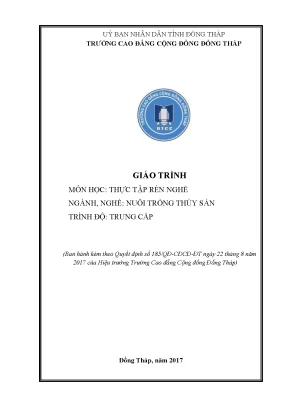 Giáo trình thực tập rèn nghề nghề nuôi trồng thuỷ sản trung cấp