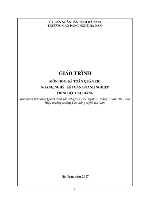 Giáo trình môn học kế toán quản trị ngànhnghề kế toán doanh nghiệp