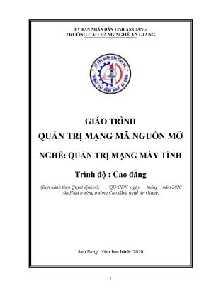 Giáo trình quản trị mạng mã nguồn mở nghề quản trị mạng máy tính trình độ cao đẳng