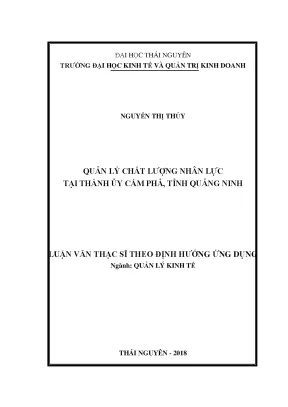 Luận văn thạc sĩ hay quản lý chất lượng nhân lực tại thành ủy cẩm phả tỉnh quảng ninh