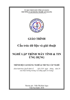 Giáo trình cấu trúc dữ liệu và giải thuật nghề lập trình máy tính tin ứng dụng trình độ cđtc