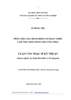 Luận văn thạc sĩ hay phân chia tải cho 02 động cơ xoay chiều làm việc song song nối cứng trục