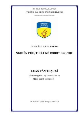 Luận văn thạc sĩ kỹ thuật cơ điện tử nghiên cứu thiết kế robot leo trụ