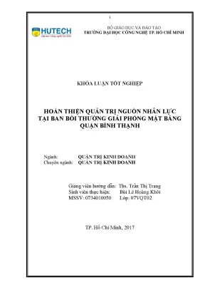 Luận văn thạc sĩ hay nghiên cứu các vấn đề về quản trị nhân lực tại ban bồi thường giải phóng mặt bằng quận bình thạnh