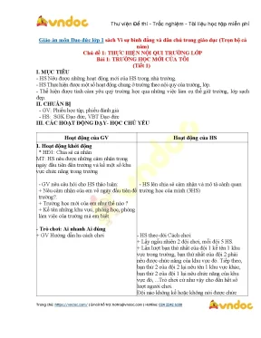 Giao an mon dao duc lop 1 sach vi su binh dang va dan chu trong giao duc ca nam