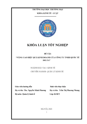 Khóa luận nâng cao hiệu quả kinh doanh của công ty tnhh quốc tế delta
