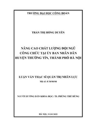 Nâng cao chất lượng đội ngũ công chức tại ủy ban nhân dân huyện thường tín thành phố hà nội