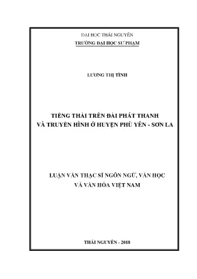 Luận văn thạc sĩ hay tiếng thái trên đài phát thanh và truyền hình ở huyện phù yên sơn la