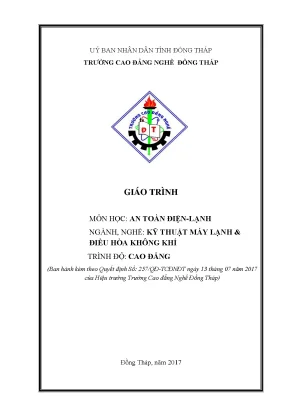 Giáo trình môn học an toàn điện lạnh