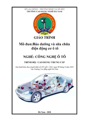 Giáo trình mô đun bảo dưỡng và sữa chữa điện động cơ ô tô nghề công nghệ ô tô