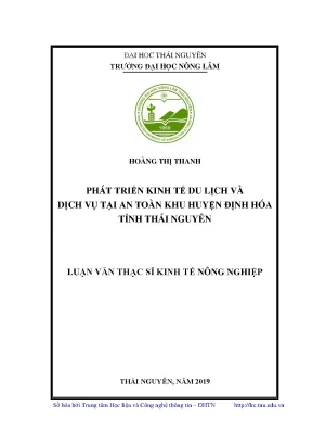 Luận văn thạc sĩ hay phát triển kinh tế du lịch và dịch vụ tại an toàn khu huyện định hóa tỉnh thái nguyên