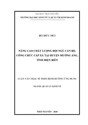 Luận văn thạc sĩ hay nâng cao chất lượng đội ngũ cán bộ công chức cấp xã tại huyện mường ảng tỉnh điện biên