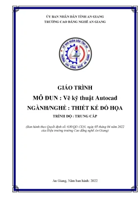 Giáo trình vẽ kỹ thuật autocad nghề thiết kế đồ họa trình độ trung cấp