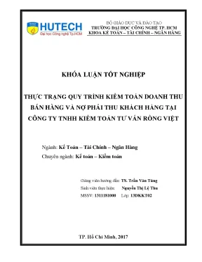 Luận văn thạc sĩ hay thực trạng quy trình kiểm toán doanh thu bán hàng và nợ phải thu khách hàng tại công ty tnhh kiểm toán tư vấn rồng việt