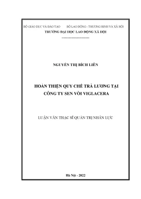 Luận văn thạc sĩ hoàn thiện quy chế trả lương tại công ty sen vòi viglacera