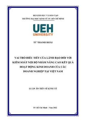 Luận án tiến sĩ vai trò điều tiết của lãnh đạo đối với kiểm soát nội bộ nhằm nâng cao kết quả hoạt động kinh doanh của các doanh nghiệp tại việt nam
