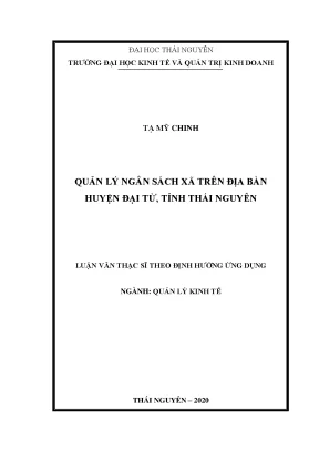 Luận văn thạc sĩ hay quản lý ngân sách xã trên địa bàn huyện đại từ tỉnh thái nguyên