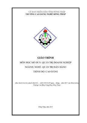 Giáo trình quản trị doanh nghiệp nghề quản trị bán hàng cao đẳng