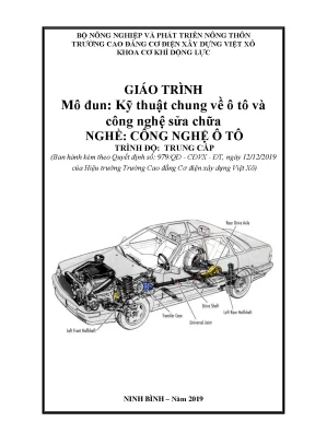 Giáo trình kỹ thuật chung về ô tô và công nghệ sửa chữa nghề công nghệ ô tô trung cấp