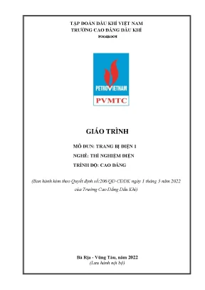 Giáo trình trang bị điện 1 nghề thí nghiệm điện cao đẳng trường cao đẳng dầu khí