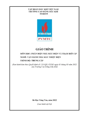 Giáo trình phần điện nhà máy điện và trạm biến áp nghề vận hành nhà máy nhiệt điện trung cấp trường cao đẳng dầu khí