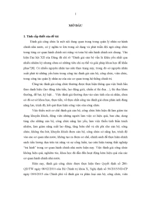 Luận văn đánh giá công chức trong các cơ quan chuyên môn thuộc ủy ban nhân dân thành phố lào cai tỉnh lào cai theo kết quả công việc