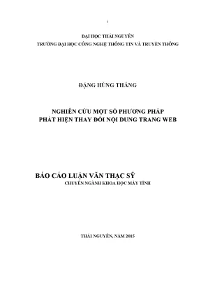 Luận văn thạc sĩ hay nghiên cứu một số phương pháp phát hiện thay đổi nội dung trang web