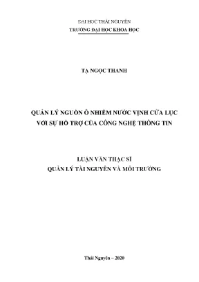 Luận văn thạc sĩ hay quản lý nguồn ô nhiễm nước vịnh cửa lục với sự hỗ trợ của công nghệ thông tin