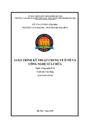 Giáo trình kỹ thuật chung về ô tô và công nghệ sửa chữa nghề công nghệ ô tô cao đẳng 2