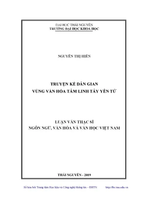 Luận văn thạc sĩ hay truyện kể dân gian vùng văn hóa tâm linh tây yên tử